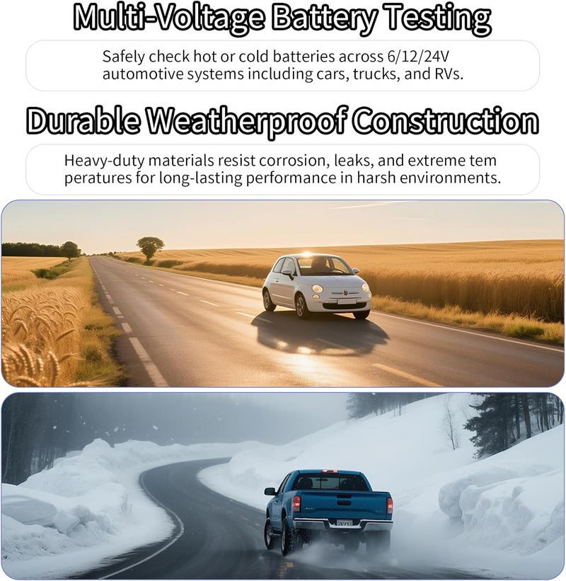 JUSTHERE Coolant Tester Accessory, Antifreeze Tester for Understanding The State of Coolant, Battery Hydrometer for Testing Hot or Cold Batteries on 6V/12V/24V Systems - Image 3